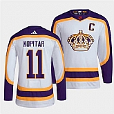 Men's Los Angeles Kings #11 Anze Kopitar White 2022 Reverse Retro Stitched Jersey Dzhi,baseball caps,new era cap wholesale,wholesale hats